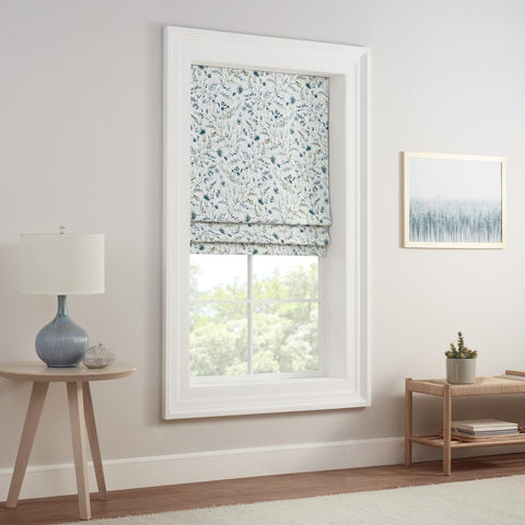 Eclipse Evangeline Botanical Roman Shade for Windows, Cordless 100% Blackout ...