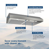 Broan-NuTone Glacier 24-inch Under-Cabinet 4-Way Convertible Range Hood with ...