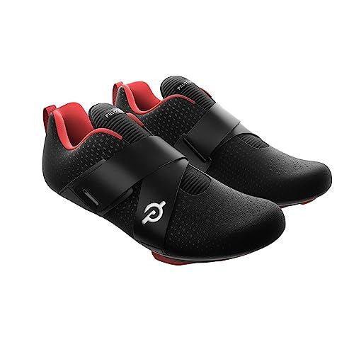 Peloton Altos Cycling Shoes for Bike and Bike+ 11.5 Women/10 Men, Black, Red