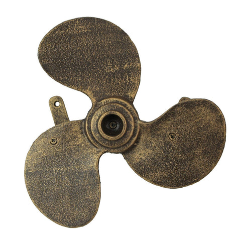 Bronze Finish Cast Iron Boat Propeller Wall-Mounted Decorative Garden Hose Ha...