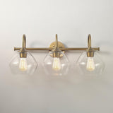 Globe Electric 63000103 26" 3-Light Vanity Fixture, Brass Finish, Clear Glass...