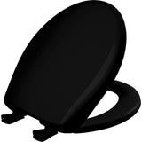 Bemis Black Toilet Seat, Slow Close, Non Slip Easy Clean Plastic Seat, Round