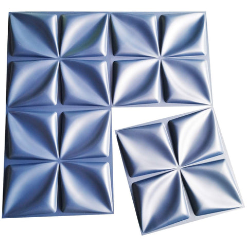 Art3d Navy Blue 3D Wall Panel PVC Flower Design Cover 32 Sqft, for Interior W...