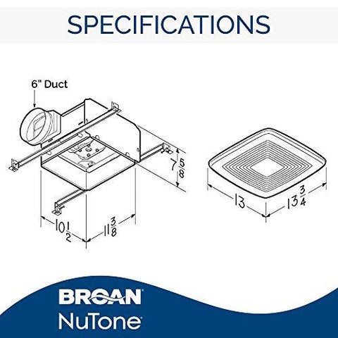 Broan-NuTone Very Quiet Ceiling Bathroom Exhaust Fan, ENERGY 80 CFM, White