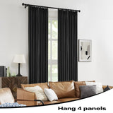 DUALIFE 2 Panels Pinch Pleated Blackout Curtains, Back Tab with Hooks, Extra ...