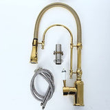 KunMai Single Handle High Arc Swiveling Dual-Mode Pull-Down Polished Gold