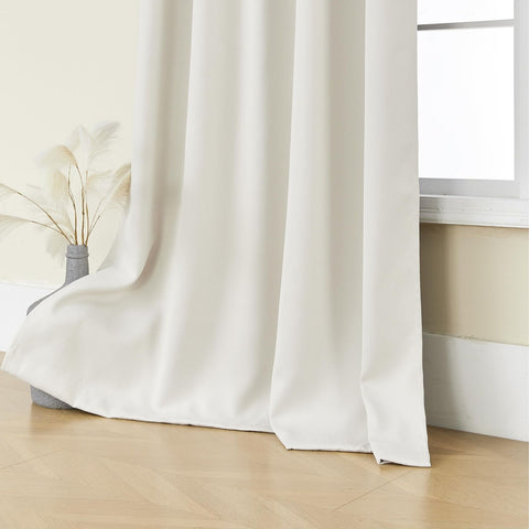 SHINELAND 132 Inch Curtains Blackout 2 Panels Set Extra Long Pleated 11 FT Le...