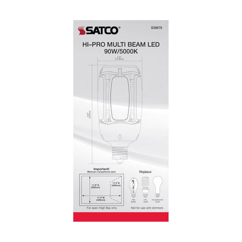 Satco S39752 Hi-Pro Multi-Beam LED Lamp, EX39 Base, 60 Watts, 5000K 5000k White