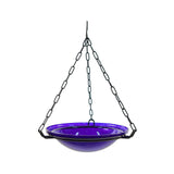 Achla Designs 201-6020 Crackle Glass Hanging, 12-in, Cobalt Blue Birdbath