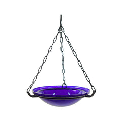 Achla Designs 201-6020 Crackle Glass Hanging, 12-in, Cobalt Blue Birdbath