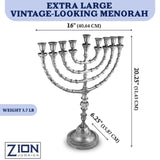 Extra Large Traditional Chanukah Menorah use with Thick Shabbat Candles or Oi...