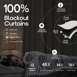 PANELSBURG White Linen Blackout Curtains Drapes 108 Inches Long 2 Panel Set,P...