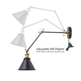 LNC Black Swing Arm Wall Lamp Adjustable Wall Sconces Plug-in Sconces Wall Li...