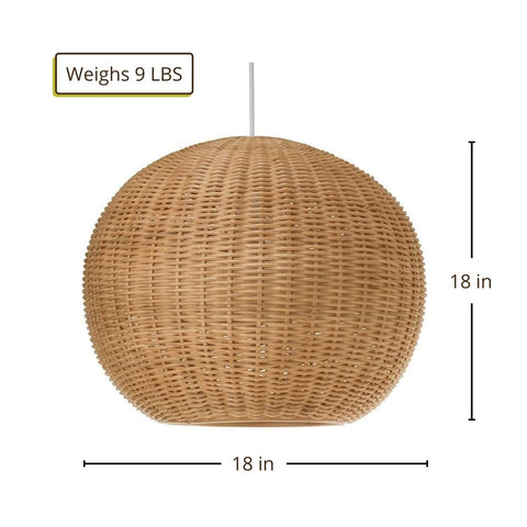 KOUBOO 1050030 Wicker Ball Pendant Lamp, Natural