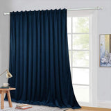 StangH Navy Blue Velvet Curtains - Blackout Thermal Insulated Backdrop Curtai...