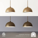 Nathan James Percy Modern 2-Light Pendant Island Light Fixture, Brass Hanging...