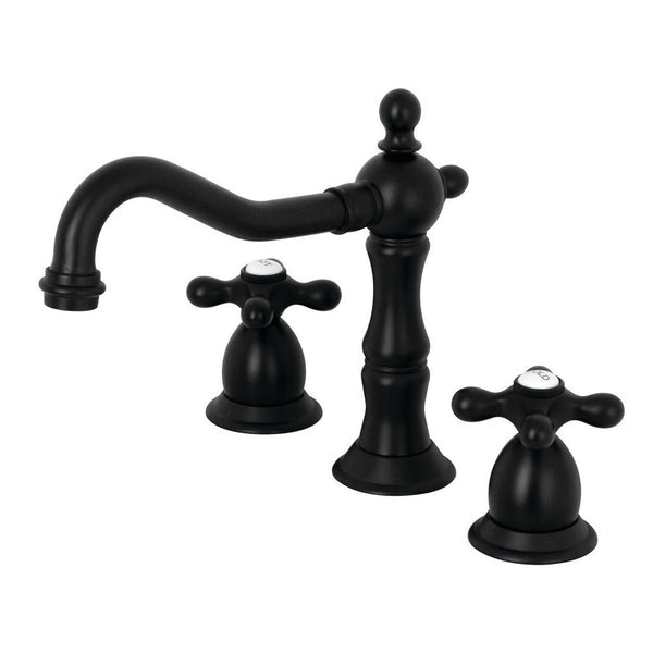 Kingston Brass KS1970AX Heritage Widespread Bathroom Faucet, Matte Black,8 x ...