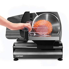 Chefman Die-Cast Electric Meat & Deli Slicer, A Adjustable Slice, Black