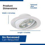 Feit Electric 4" LED Recessed Downlights with External Tethered Jbox, 50W Equ...