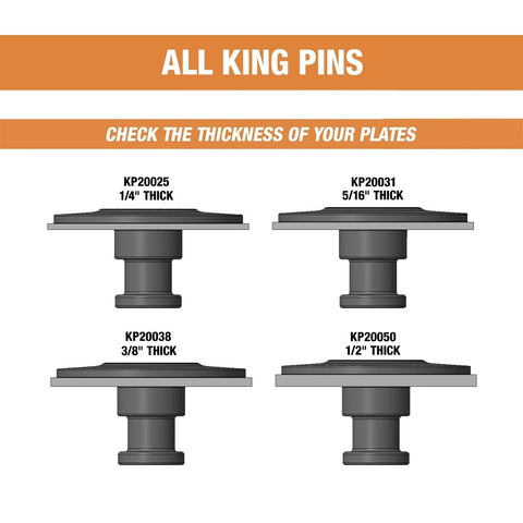 Buyers Products KP20025 Forged Trailer King Pin, 2-Inch, 0.25-Inch Bolster Pl...