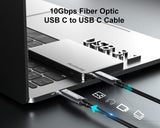 Fiber Optic USB C Cable(50ft),10Gbps Active Optical USB C to USB C Cable,Comp...