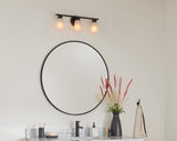 Kichler Stamos 3-Light Bathroom Vanity Light with Satin Etched Glass Shades, ...