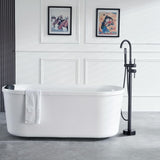 VEVOR Freestanding Bathtub Faucet, Floor Mount, Freestanding Tub Filler, Show...