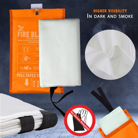 Supa Ant Emergency Fire Blanket for Home and Kitchen - 4 Pack 1500F High Visi...