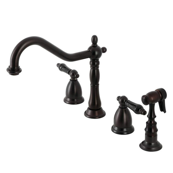 Kingston Brass KS1795PKLBS Duchess Widespread Kitchen Faucet, Oil Rubbed Bronze