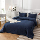 Houseri Navy Blue Comforter Set King Size Dark Blue Bedding King Comforter Se...