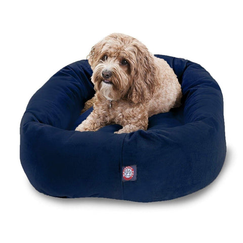 Majestic Pet 32 Inch Suede Calming Dog Bed Washable &#8211; Cozy Soft Round Dog