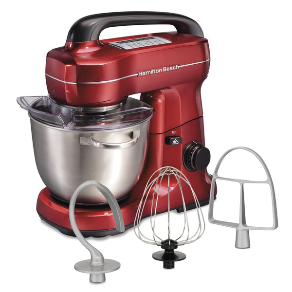 Hamilton Beach Electric Stand Mixer, 4 Quarts, Dough Hook, Flat Beater Attach...