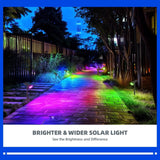 Barrina 36 LEDs Landscape Solar Spotlights, WRGB Solar Powered Dusk-to-Dawn O...