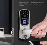 V8 Keyless Entry Smart Door Lock,Fingerprint Stainless Steel Touchscreen with...