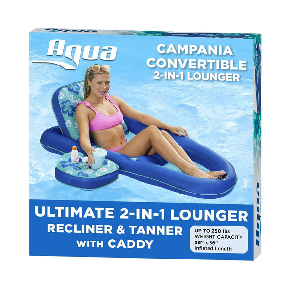 Aqua Campania Ultimate 2-in-1 Pool Float Lounge &#8211; Extra Large &#8211; Infl