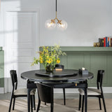 KSANA Black and Gold Pendant Lights, Modern 2-Light Globe Chandelier Lighting...