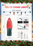 Brightown C9 Christmas String Lights Outdoor Led Fairy Lights Faceted Strawbe...