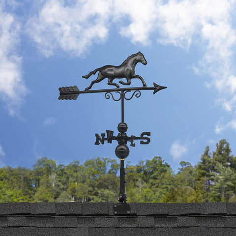 Galloping Horse Weathervane 1974K - Black Finish by Good Directions, 24"L x 1...