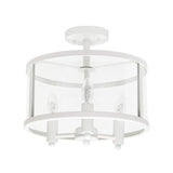 Elegant Designs FM1005-WHT Medium 13" Iron and Glass Shade Traditional Farmho...