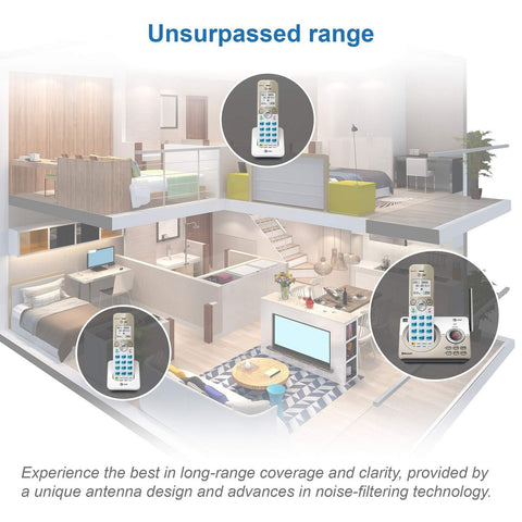 AT&T DL72319 DECT 6.0 3-Handset Cordless Phone for Home with Connect to Cell,...