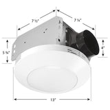 Homewerks 7117-01-WH Bathroom Integrated LED Light Ceiling Mount Exhaust Vent...