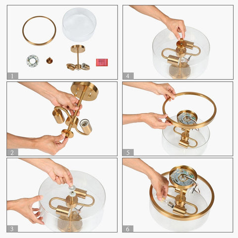 classy leaves Semi Flush Mount Ceiling Light, Modern Gold Ceiling Light Fixtu...
