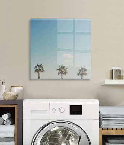 Kate and Laurel A Trio Of Palm Trees Floating Acrylic Art by Laura Evans, 23x...