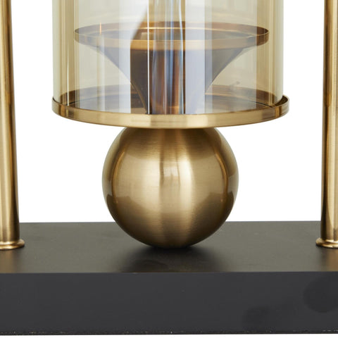 CosmoLiving by Cosmopolitan Metal Pillar Candle Holder with Metal Stand, 8" x...