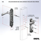 Ideal Security Door Lever with Deadbolt Lock for Out-Swinging Doors, Bright B...