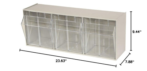 Akro-Mils 06703 TiltView Horizontal Plastic Organizer Storage System Cabinet ...
