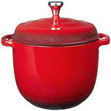 Lodge 7.5 Quart Enameled Cast Iron Dutch Oven Quart, Island Spice Red