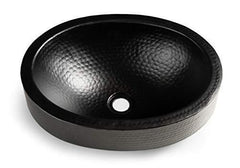 Monarch Abode 19104 Matte Black Hand Hammered Oval 17 inches,