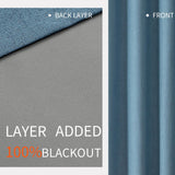 Joydeco Light Blue Blackout Curtains 120 Inches Long, Extra Long Blackout Cur...