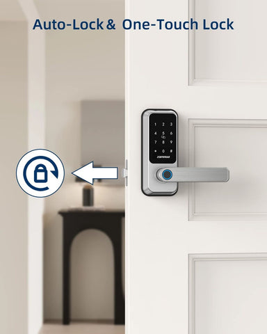 Keyless Entry Door Lock with Handle,Zomnua Fingerprint Lever Keypad Door Lock...